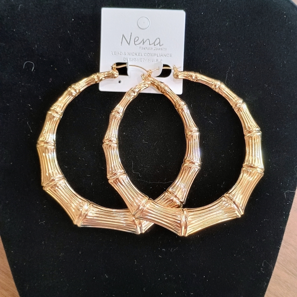 Yellow and Gold Women's Large earrings - Picture 2 of 5